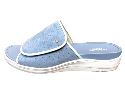 Dr Scholls 9M Verano Azul Puntera Abierta Ajuste Ajustable Mula Tobogán IOB Foto 1 de 4