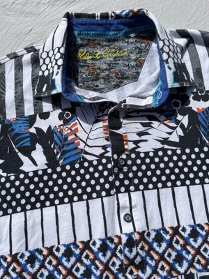Robert Graham Shirt Men Medium Multi Cotton Abstract Short Sleeve Classic Fit - Image 1 of 4