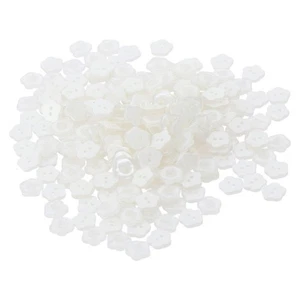 200 PCS 11.5mm White Flower Resin Buttons, 2 Hole Sewing Crafting, DIY Crafts - Picture 1 of 7
