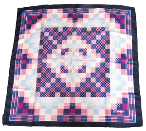 Dana Cote d’Azul Italy Red White and Blue Geometric 26 inch Square Silk Scarf - Picture 1 of 3