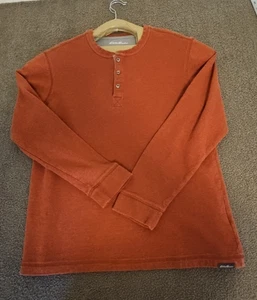 Eddie Bauer Herren Large Henley Orange Ultrasoft Langarm Pull On - Bild 1 von 12