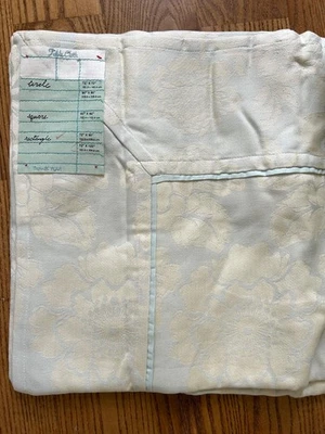 ANTHROPOLOGIE Tablecloth MAGNOLIA 72 x 120 Woven Cotton JACQUARD Floral Ice NWT - Image 1 of 3