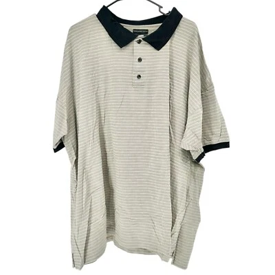 Camisa polo masculina Alexander Lloyd manga curta manga curta preta listra bronzeada algodão - Imagem 1 de 4