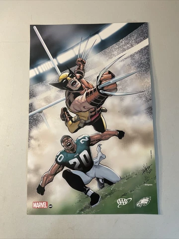 Philadelphia Eagles Brian Dawkins & Marvel Wolverine Logan 11" x 17" 2022 Poster Cover