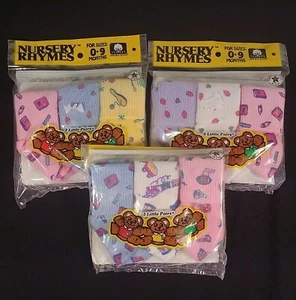 VILP Anklet Socks Girls 0-9 Month Printed Nursery Rhymes 3 Packs USA Made - Picture 1 of 5