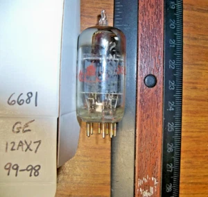 Strong GE Short Gray Plate O Getter 12AX7 / 6681 Tube - 99/98 - Picture 1 of 5