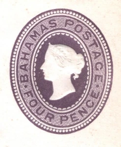 BAHAMAS Cover QV Postal Stationery 4d Embossed Envelope Unused {samwells}XC225 - Picture 1 of 13