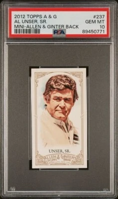 AL UNSER, SR. 2012 Topps A & G MINI BACK #237 PSA 10 GEM MINT - Image 1 of 2
