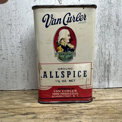 Vintage Van Curler Spice Tin - Allspice -   Schenectady New York Advertising - Image 1 of 4