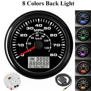 85mm Digital GPS Speedometer 0-80MPH Odometer 0-120Km/h For Car Boat Universal - Picture 1 of 18