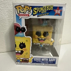 Funko Pop! Películas Bob Esponja Pantalones Cuadrados Película en Fuga con Gary #916 NUEVO - Imagen 1 de 3