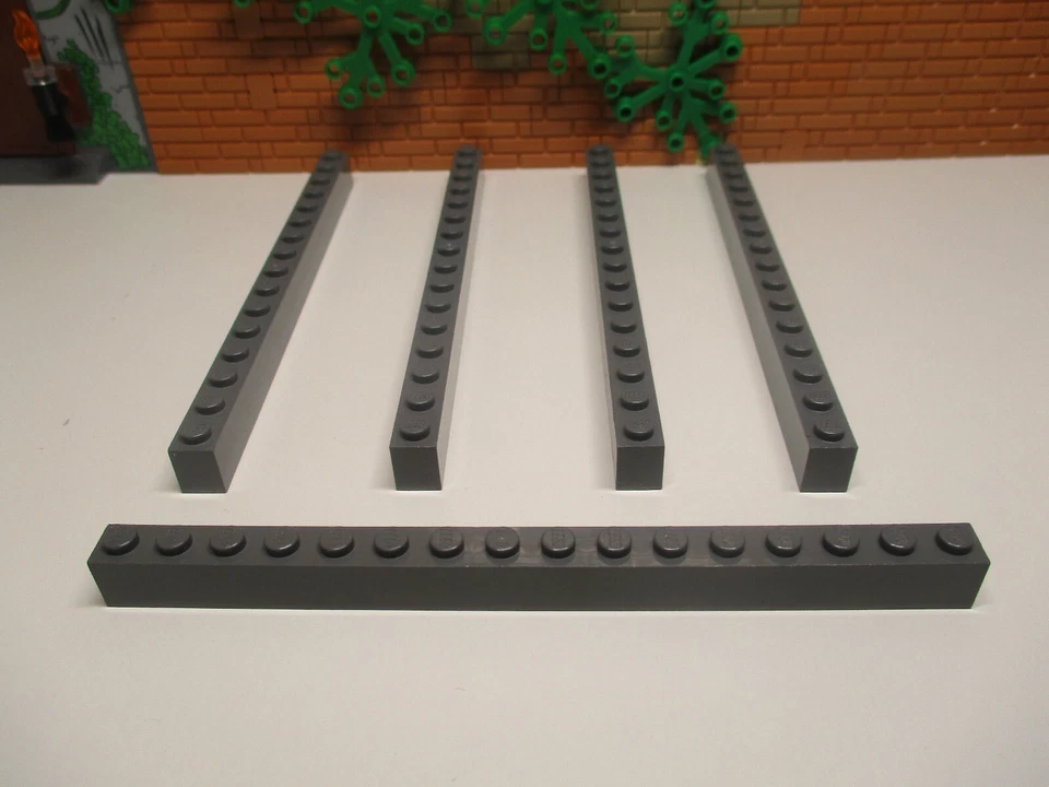 i15/5) 5x Lego 2465 Bloque 1 x 16 Vigas Básico Nuevo Gris Oscuro Star Wars Ca... - Imagen 1 de 1