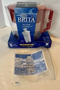 New Sealed Brita Water Filtration System 5 Cup Capacity Red Pitcher - Picture 1 of 7