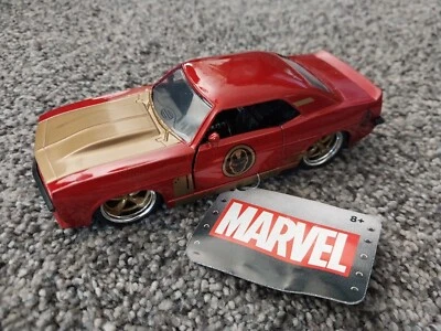 Marvel Diecast 1969 CHEVY CAMARO SS  IRION MAN DECAL ON DOORS 1/32" JADA New - Image 1 of 4