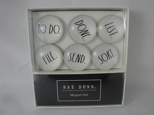 Rae Dunn TO DO Magnets 6 Glass Dome Magnet List File Send Sort MAG07 - Picture 1 of 3