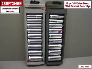 Craftsman 18 pc piece 3/8 Deep Socket Set 9 SAE 9 MM - Bild 1 von 7