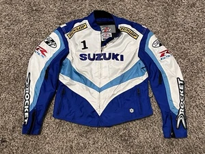 Joe Rocket Womens Medium Suzuki Blue & White Armored Motorcycle Jacket Coat - Picture 1 of 4