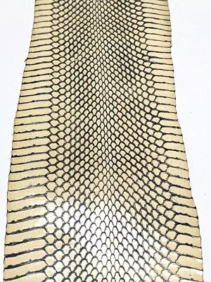 Asia Cobra Snake Skin Hide Leather Snakeskin Craft Supply Glossy Cream  - Image 1 of 3