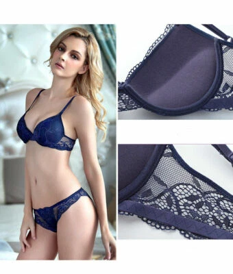 Stickerei-Spitze, extrem gepolsterter Push-Up-Unterwäsche-BH-Set, Tauch-BH-Sets - Bild 1 von 4