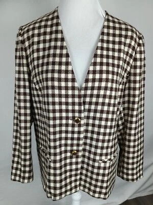 Traje Chaqueta Separada Byle De Colección Wms Talla 14P Marrón Marfil 100% Lana B17 Foto 1 de 4