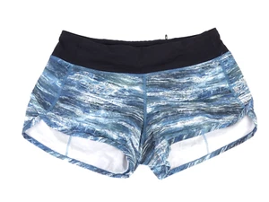 Lululemon Speed Shorts Workout Running Gym Short Blue Black Aerial Drift UK 8 - Picture 1 of 10