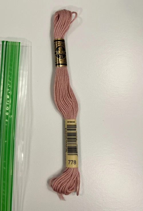 2 Skeins DMC Embroidery Floss 100 Cotton #778 Very Light Antique Mauve France Pair