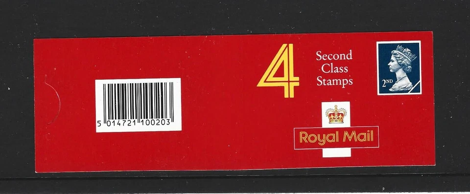 GB 1990 4 x 2nd CLASS STAMP BOOKLET HA3 - VAR SICKLE TAB - Image 1 of 1