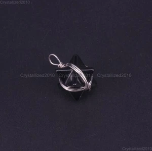 Natural Gemstone Merkaba Reiki Chakra Healing Pendant Necklaces Beads Wire Wrap - Picture 1 of 26