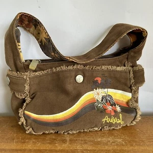 Vintage Y2K Tier Mini Handtasche braun Retro Strand Surfen - Bild 1 von 9