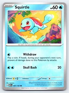 Squirtle 007/165 Common Scarlet & Violet 151 Pokemon Card - NM Near Mint - Imagen 1 de 2