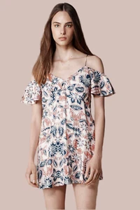 ISLA Paisley Print Cold Shoulder Mini Dress - Picture 1 of 8