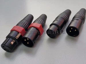 4x Connettore spina YS XLR AUDIO 3pin maschio femmina placcato oro - Foto 1 di 4