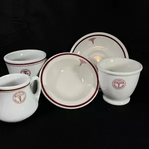 US Army Medical Corp Dept Coffee Mug Egg Cup Saucer Creamer Small Bowl Lot of 5 - Picture 1 of 12