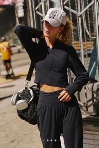 NWT Free People Never Better Structured Zip Black $108.00 Size: Small - Picture 1 of 11