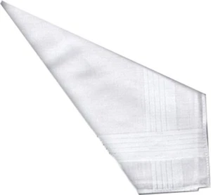 Pack de 12 Pañuelos Hombre Blanco Borde Satinado Superfino 100% Algodón,40x40cm. - Imagen 1 de 12