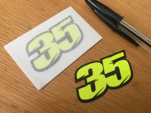 Números de carrera Cal Crutchlow número 35 - amarillo fluorescente - (par muy pequeño) - Imagen 1 de 1