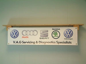 Volkswagen Audi Banner Servicing VAG Car workshop VW Audi Garage Wall Display - Picture 1 of 3
