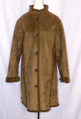 Vintage Mujer L.L. Abrigo BEAN imitación gamuza tostado longitud media talla XL Foto 1 de 4