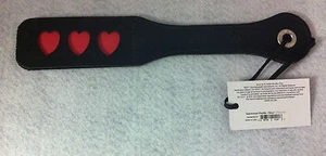 Leather Impression Paddle Heart 12" Black Red Sexy Sub Fetish Play Novelty Gift - Picture 1 of 1