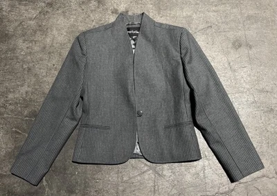 Blazer corto vintage Giorgio Sant Angelo a rayas a medida diseñador 8 lana usado en excelente estado Foto 1 de 4