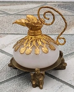 French PALAIS White Opaline Glass Perfume Bottle Ewer Miniature Read Description - Picture 1 of 9