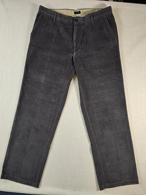 Pantalones de pana Izod para hombre 36x32 gris frente plano recto academia preparación informales  Foto 1 de 4