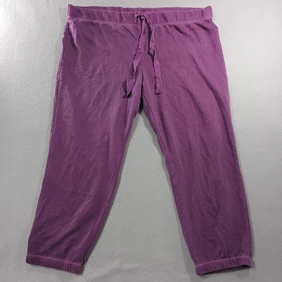 NWT Route 66 Stretch Purple Pull On Drawstring Cropped Sweatpants Size XL Vtg - Image 1 of 4
