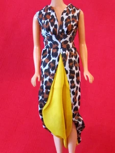 Conjunto de vestido de anfitriona vintage Barbie de ocio leopardo #1479 - Imagen 1 de 5