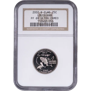 2002-S Clad Louisiana State Quarter - Proof ~ NGC PF 69 ULTRA CAMEO - Picture 1 of 2