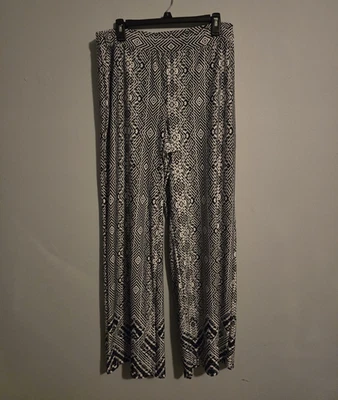Studio Works Women's Black & White Palazzo Pants Size Large Foto 1 de 4