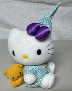 Vintage Sanrio Hello Kitty in Pajamas W/ Teddy Bear Stuffed Animal Plush - Picture 1 of 4