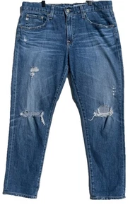 AG Adriano Goldschmied Ex-Boyfriend Slim Jeans 29R Distressed NEB Wash - Picture 1 of 11