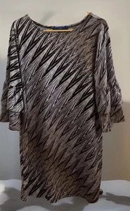 Apt 9 Women’s Abstract Design Sheath Dress, Ruffle Sleeves Size Large RN 73277 - Picture 1 of 9