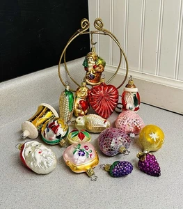 Vintage Hand Blown Glass Christmas Ornament Lot 16 Various Sizes West Germany - Picture 1 of 7